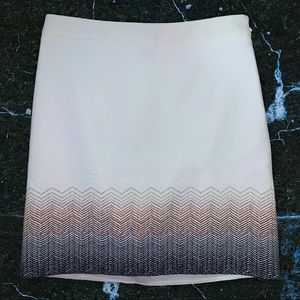 White House Black Market Chevron & White Pencil Skirt